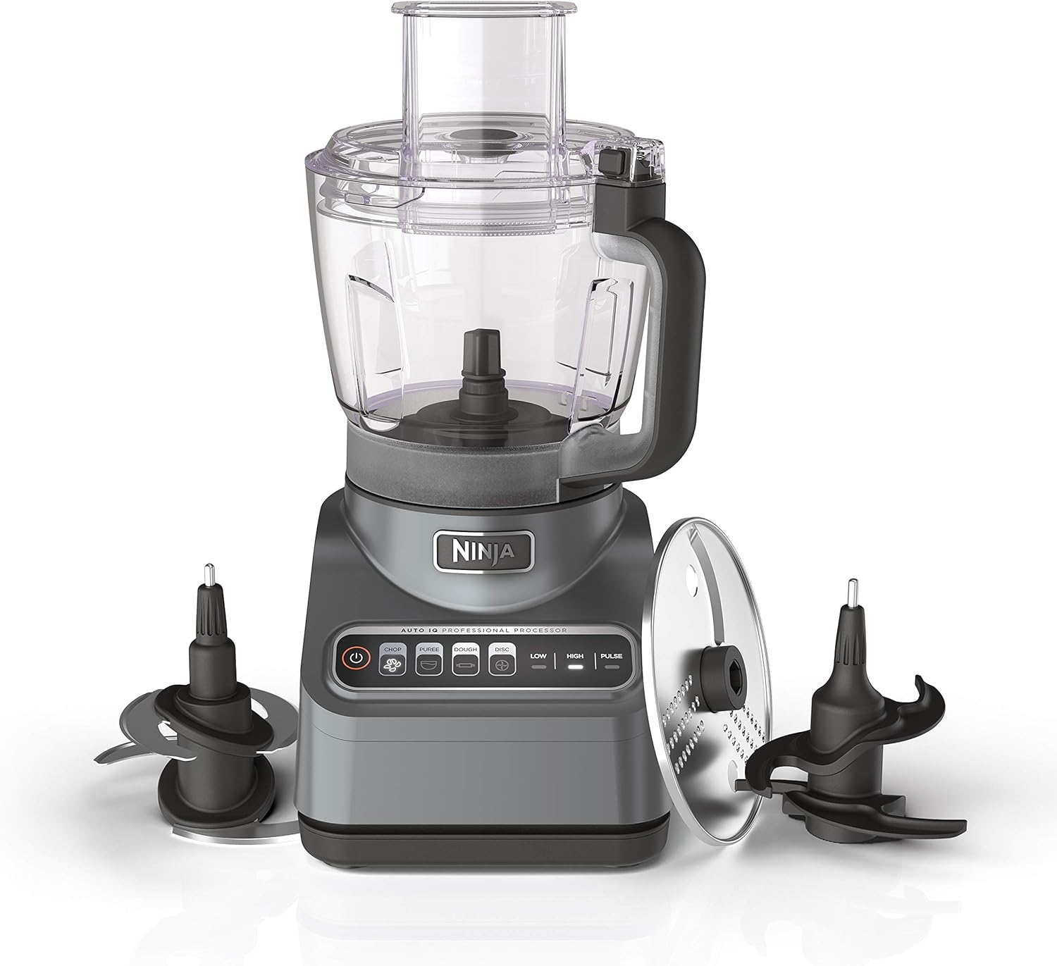 Ninja Professional Plus Food Processor 1000-Peak-Watts with Auto-iQ Preset Programs Chop Puree Dough Slice Shred with a 9-Cup Capacity and a Silver Stainless Finish (BN601C) - Canadian Version